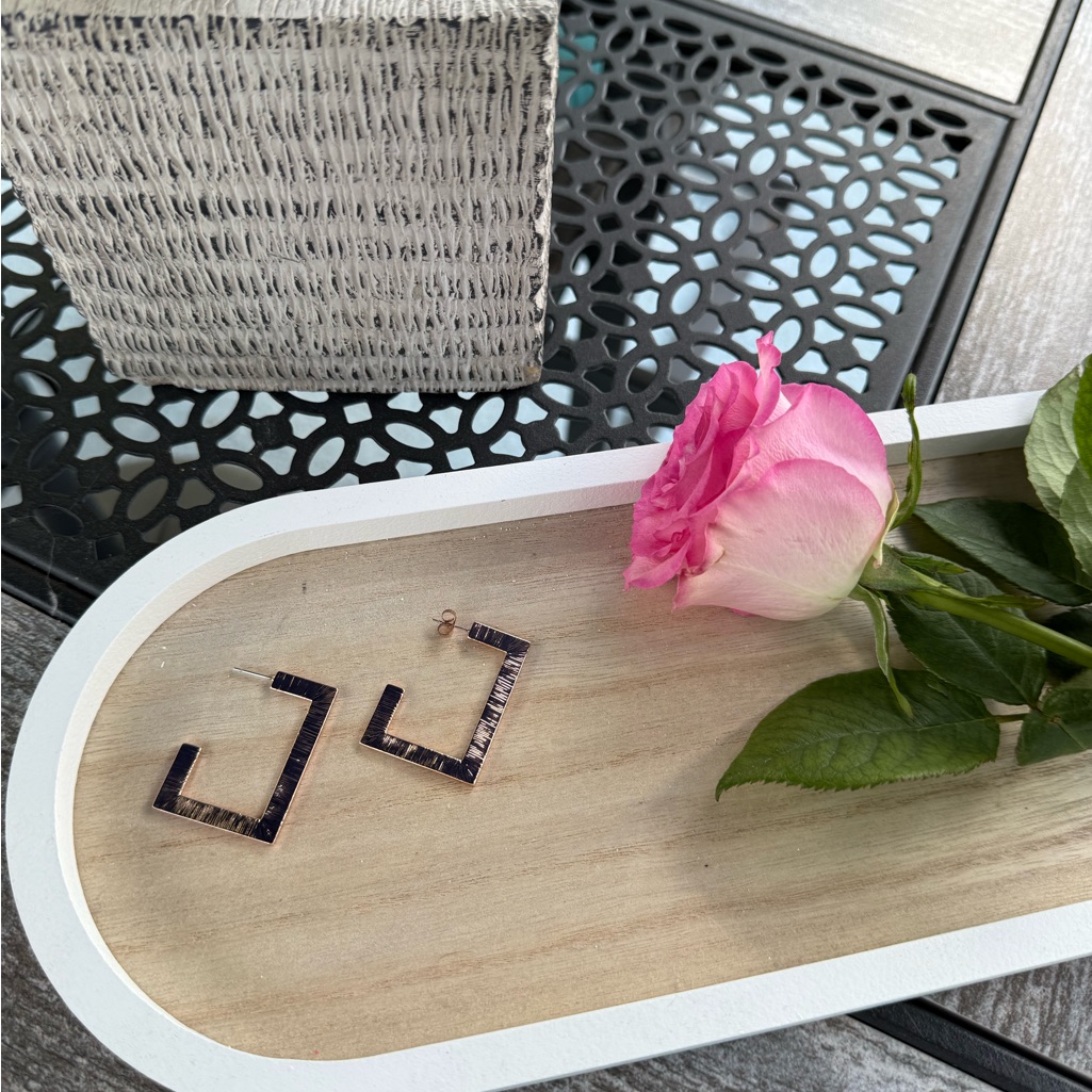 Geometric Rose Gold Earrings